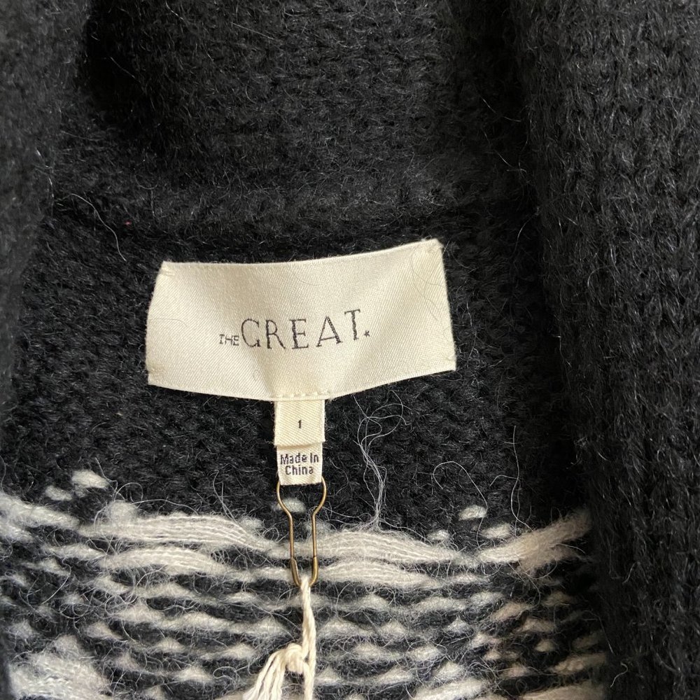 NEW $395 THE GREAT Reindeer Lodge Cardigan Sweater - Picture 7 of 13